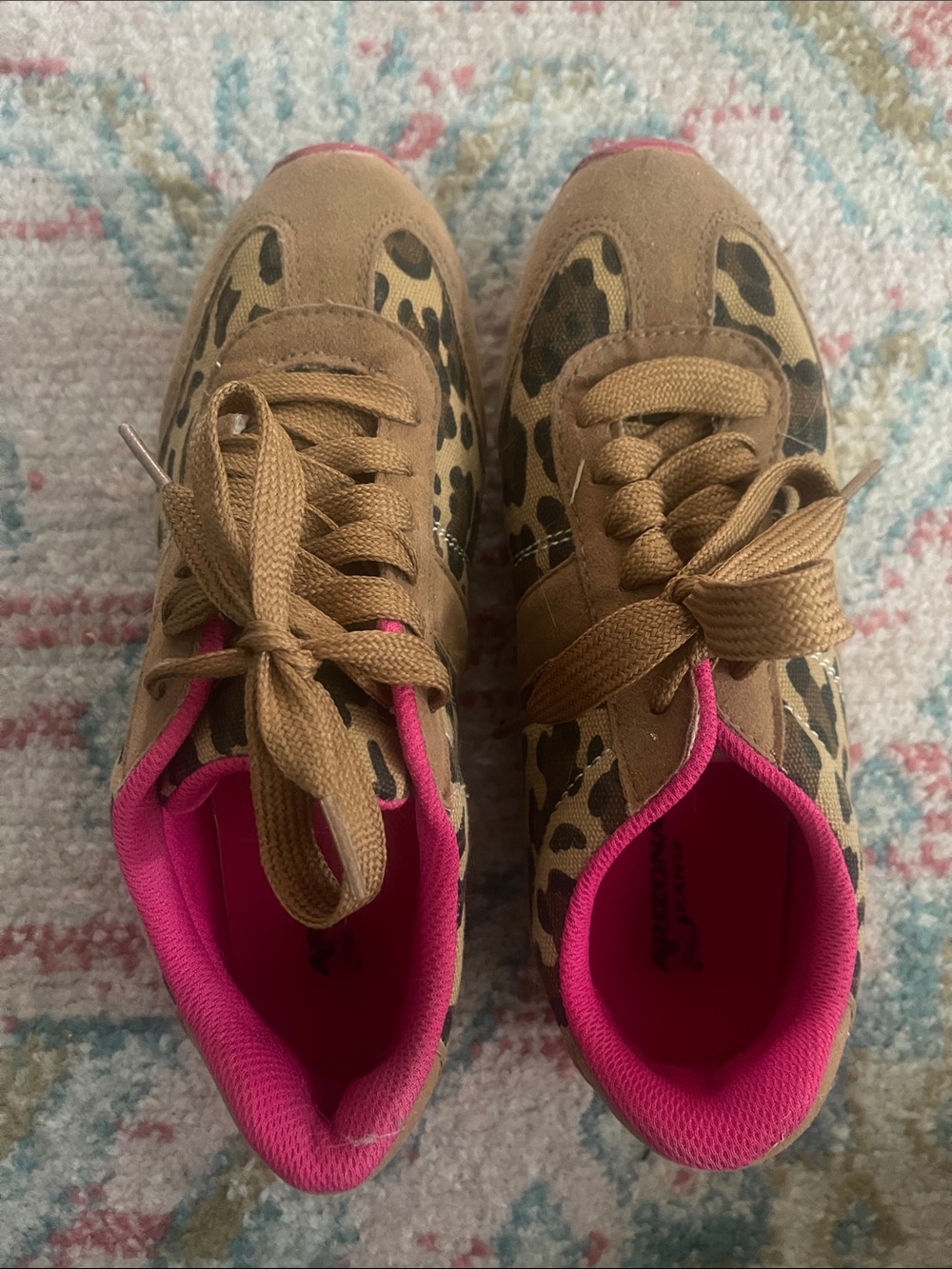 Leopard Print Brown Sneakers with Pink Lining - Women's Casual Shoe